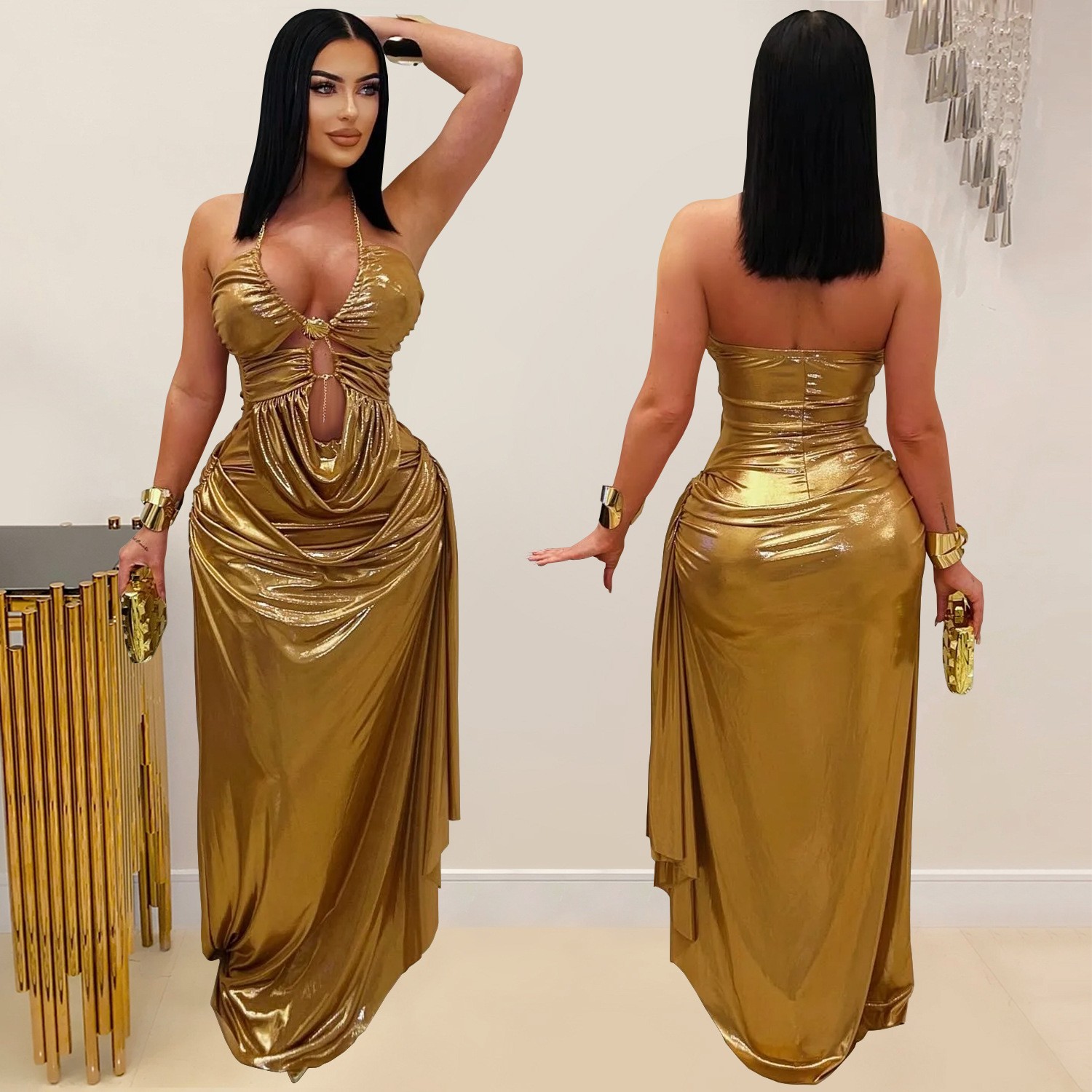 Wedding Guest Dress Evening Ha - Maxi Dress Halter reseña y precio