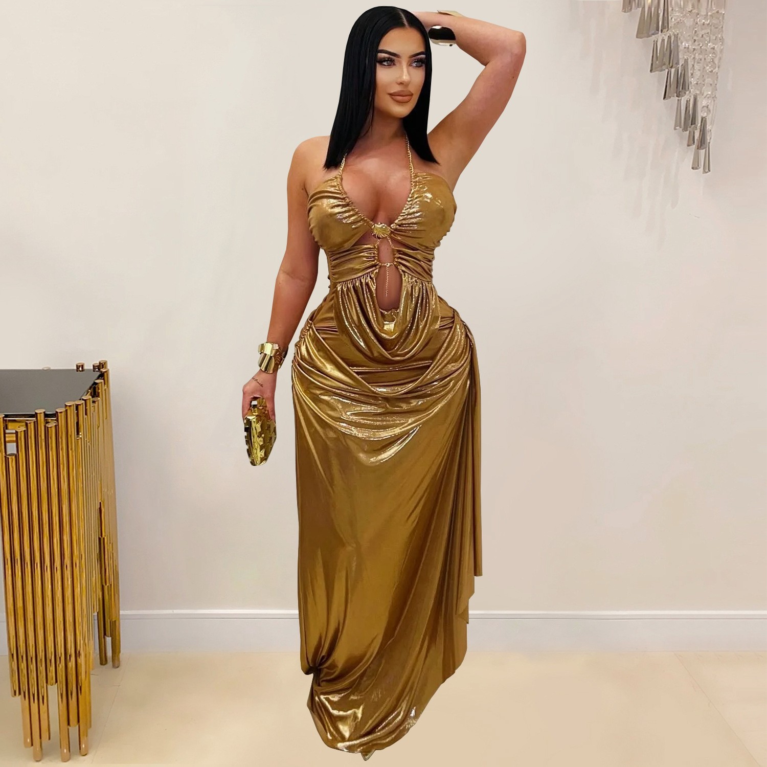Wedding Guest Dress Evening Ha - Maxi Dress Halter reseña y precio