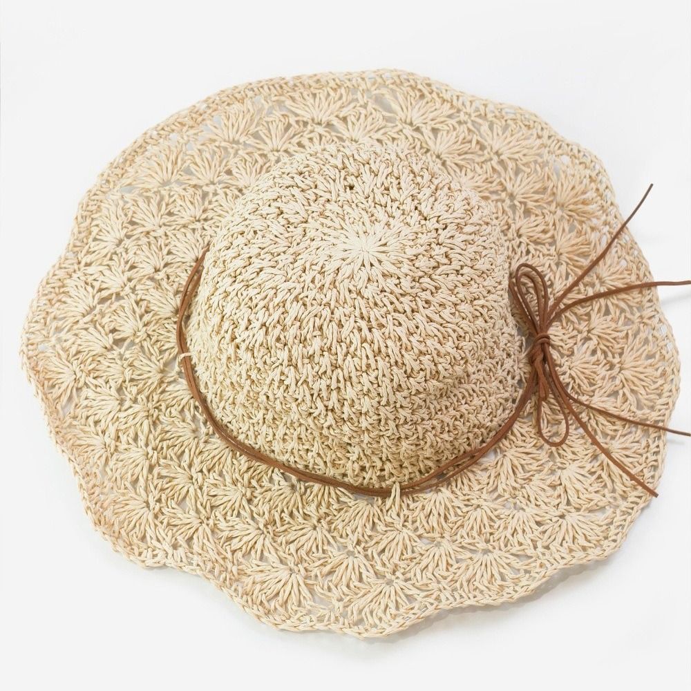 Handwoven Crochet Straw Hat Wi - Hat Floppy Wide reseña y precio