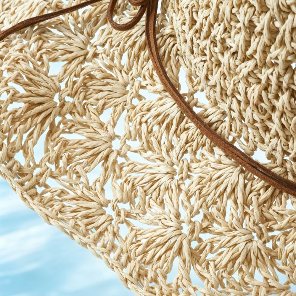 Handwoven Crochet Straw Hat Wi - Hat Floppy Wide reseña y precio