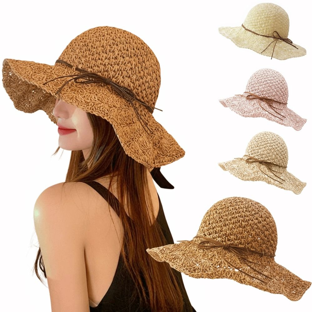 Handwoven Crochet Straw Hat Wi - Hat Floppy Wide reseña y precio