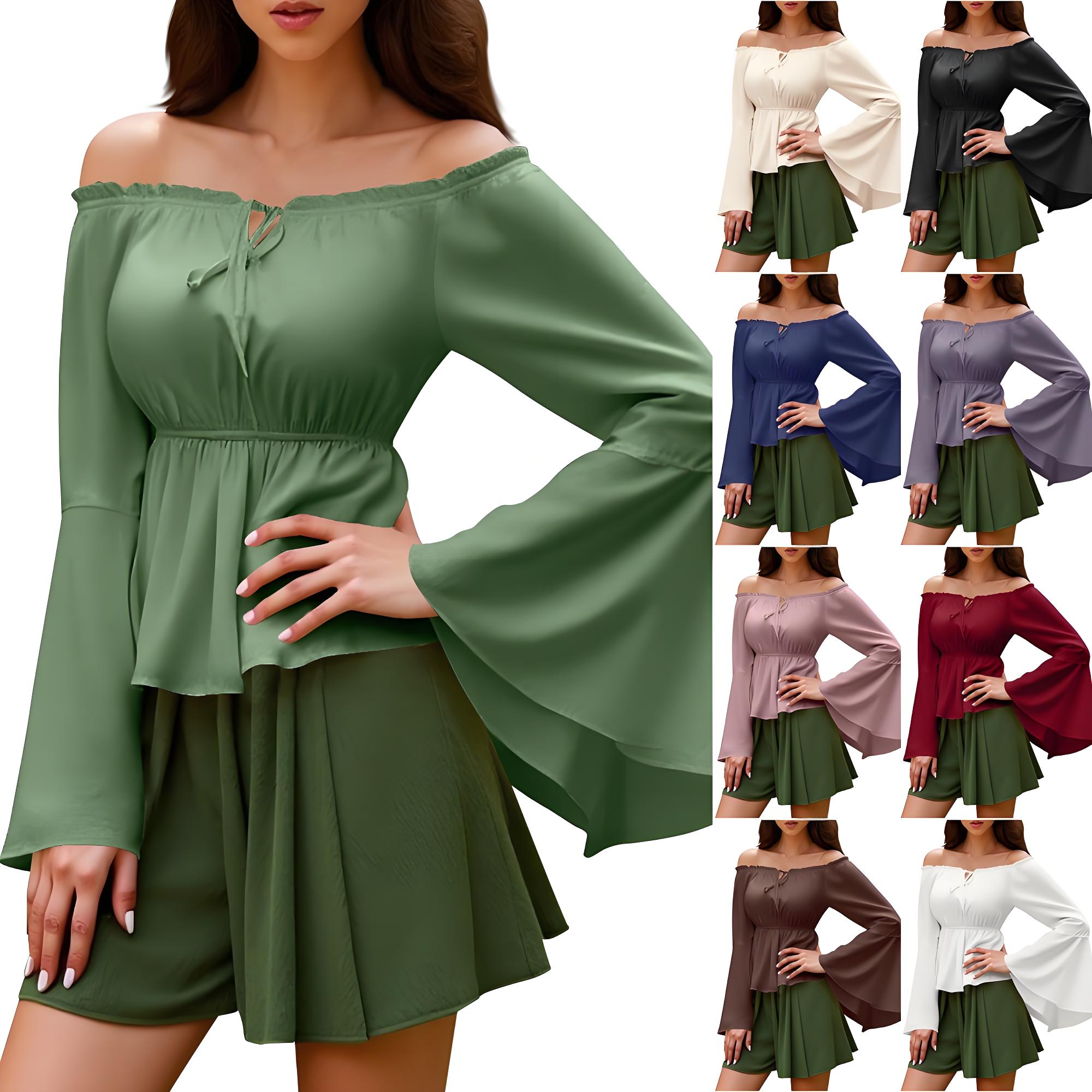 Renaissance Blouse Peasant Wom - Blouse Off Shoulder reseña y precio