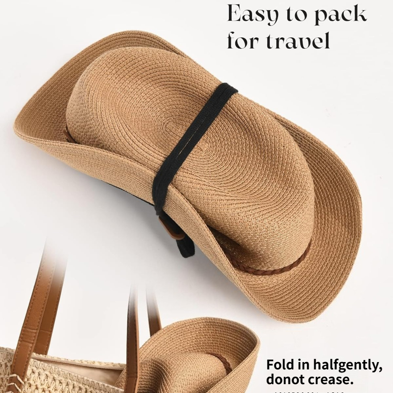 1pc Summer Straw Beach Sun Hat - Hat Floppy Wide reseña y precio