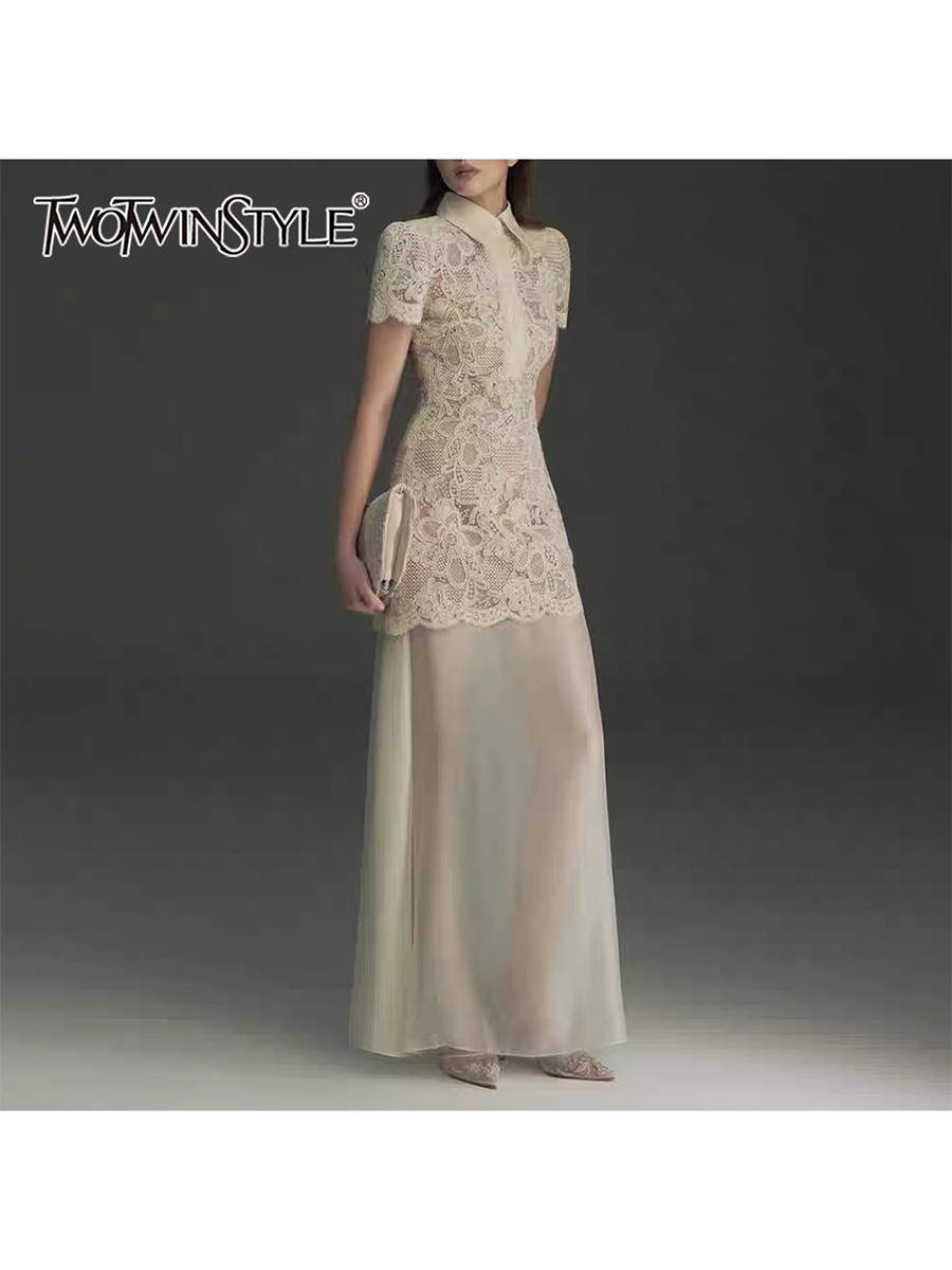 TWOTWINSTYLE Patchwork Lace Dr - Linen Dress Wrap reseña y precio