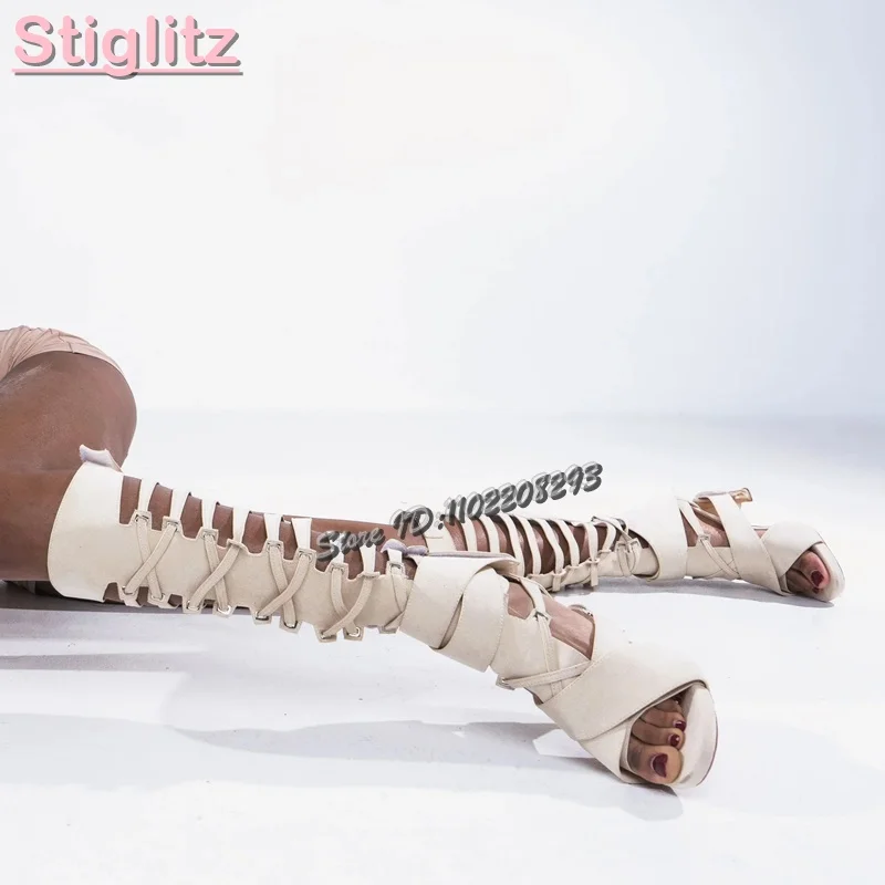 Retro Cross-tied Roman Sandals - Sandal Strappy Heeled reseña y precio