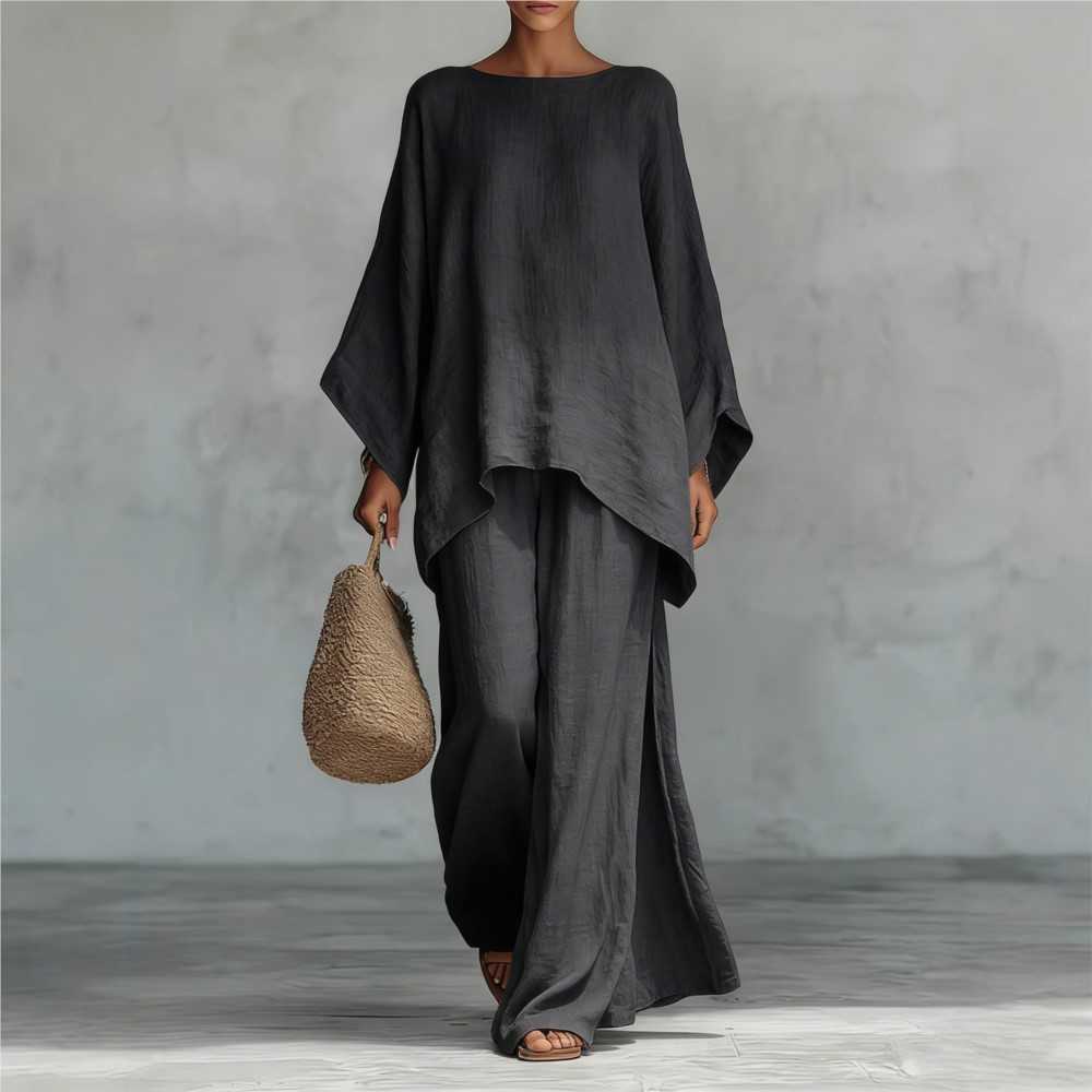 Fashion Linen Loose Long-sleev - Linen Pant Wide reseña y precio