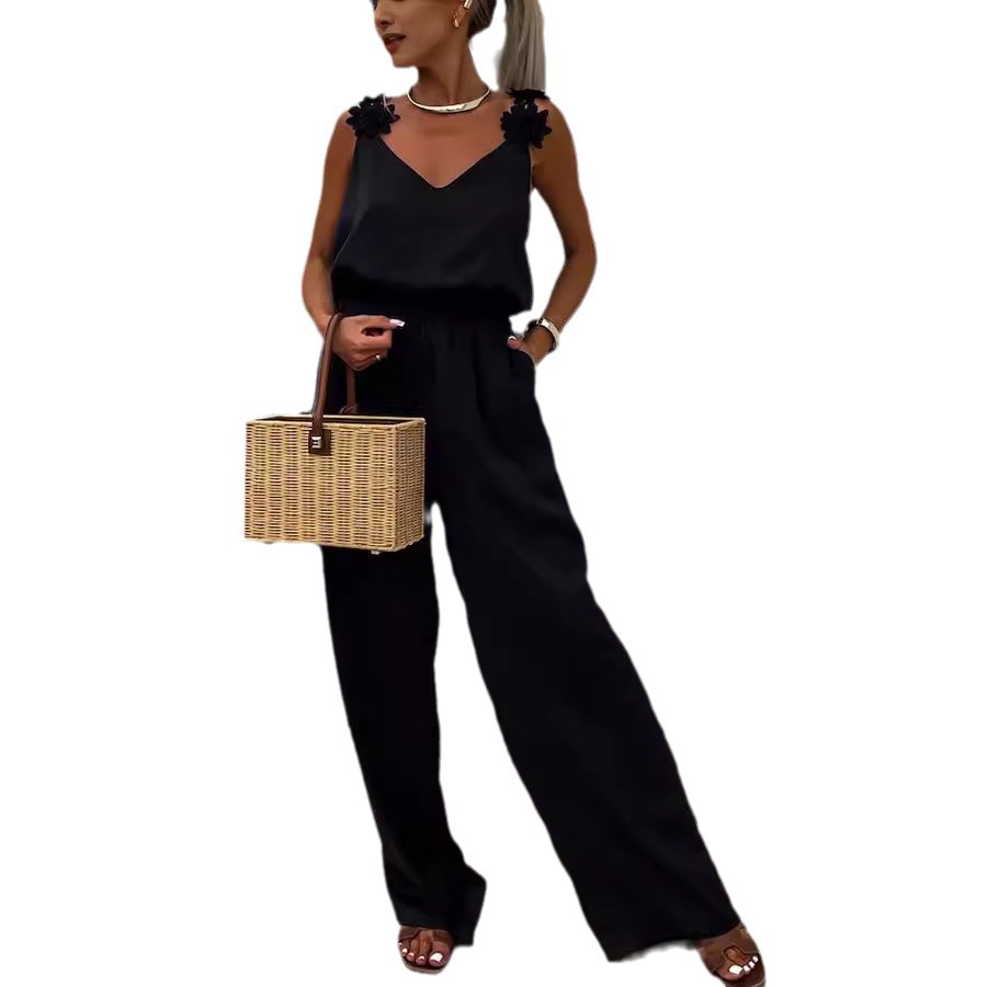Casual Jumpsuit Strappy Sleeve - Jumpsuit Linen Relaxed reseña y precio