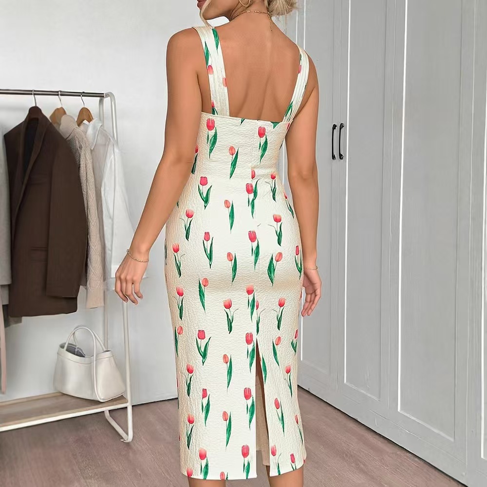 Fashionable Floral Print Crop  - Midi Skirt Floral reseña y precio
