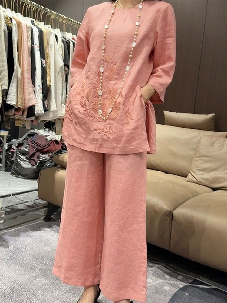 High-End Lightweight Cotton Li - Linen Pant Wide reseña y precio
