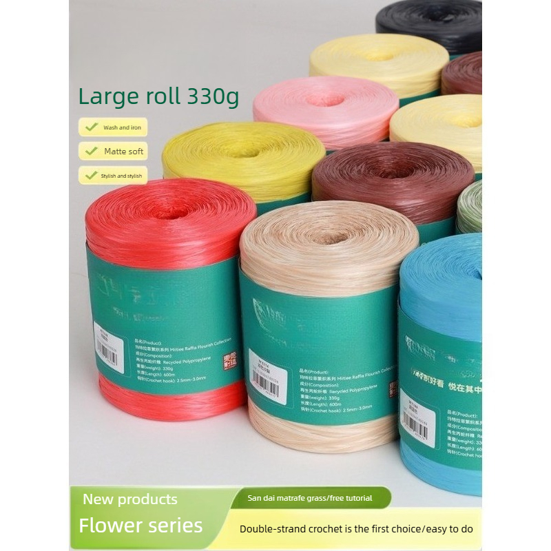330g Raffia Yarn for Hand Knit - Crochet Bag Raffia reseña y precio