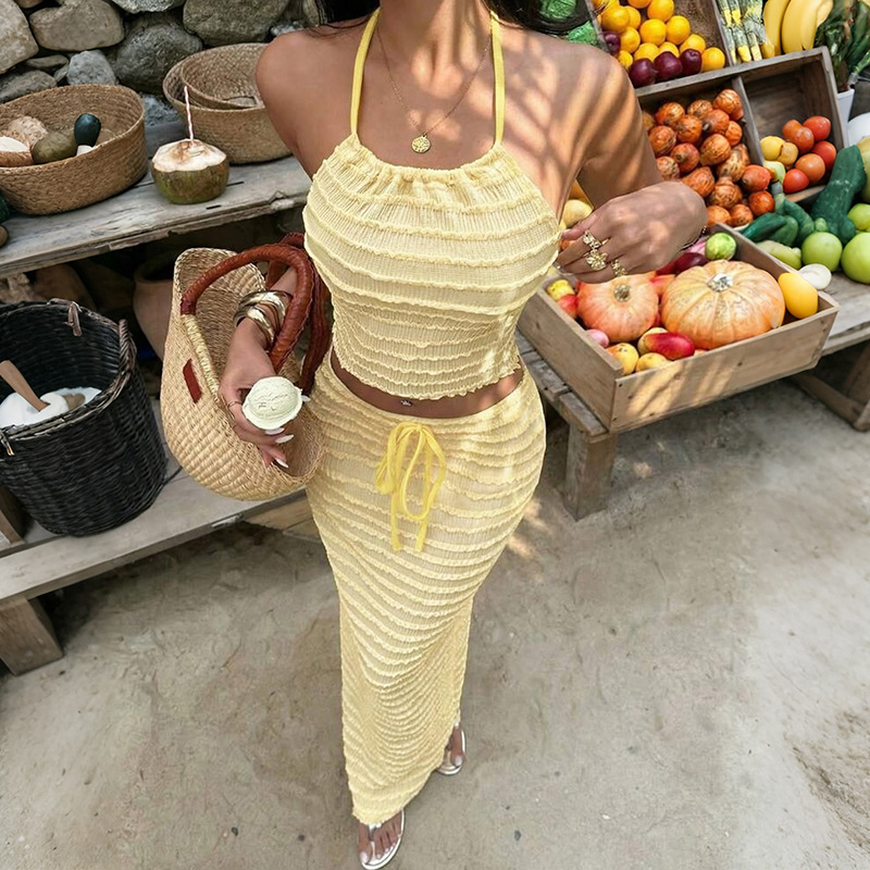 Sexy Elegant Dress Two Piece S - Maxi Dress Halter reseña y precio