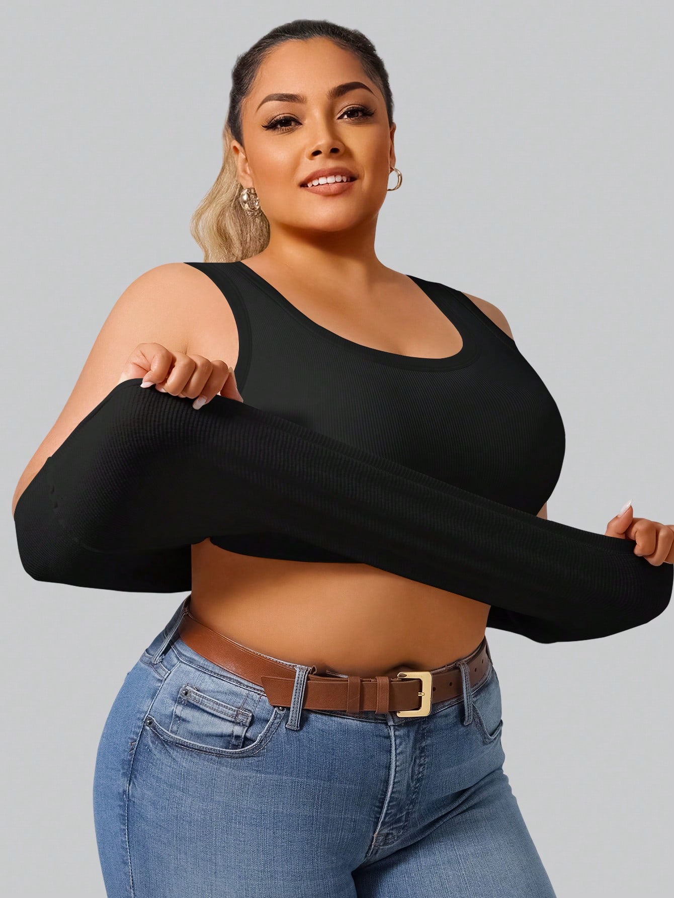 Plus Size Women's High Stretch - Crop Top Crochet reseña y precio
