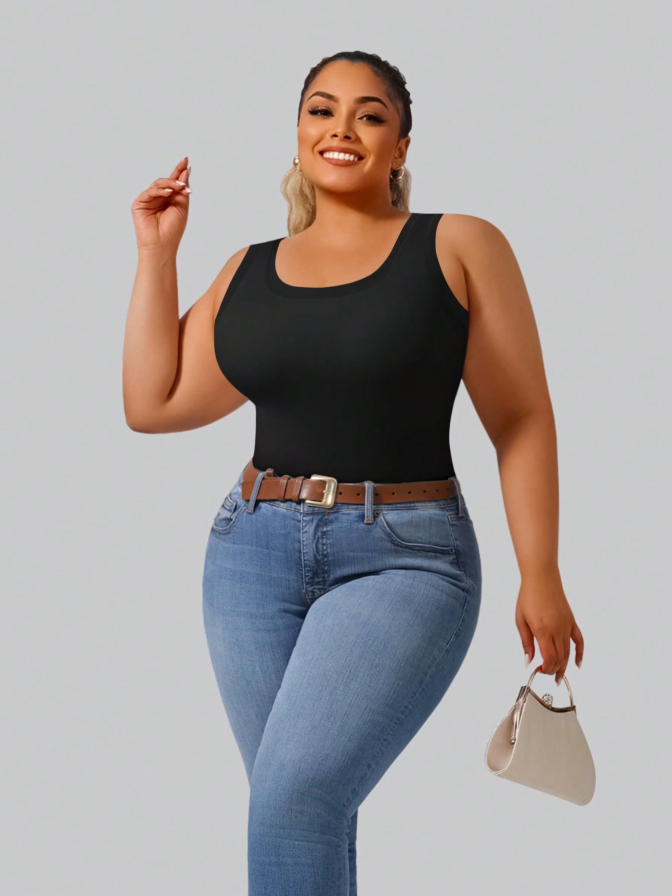Plus Size Women's High Stretch - Crop Top Crochet reseña y precio