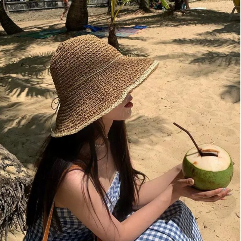 1pc Women's Summer Beach Straw - Hat Floppy Wide reseña y precio