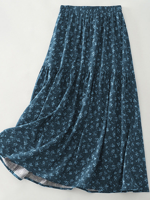 High Waist Floral Print Midi S - Midi Skirt Floral reseña y precio