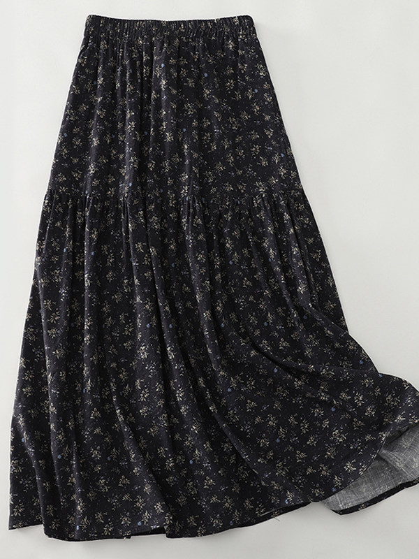 High Waist Floral Print Midi S - Midi Skirt Floral reseña y precio