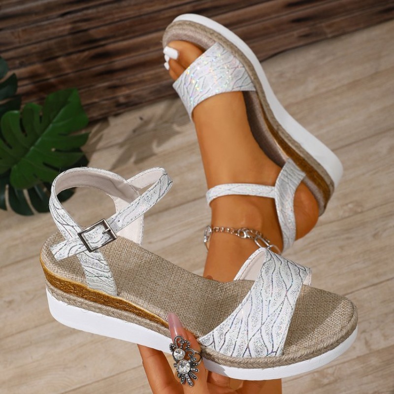 Wedge Sandals for Women White  - Wedge Espadrille Women reseña y precio